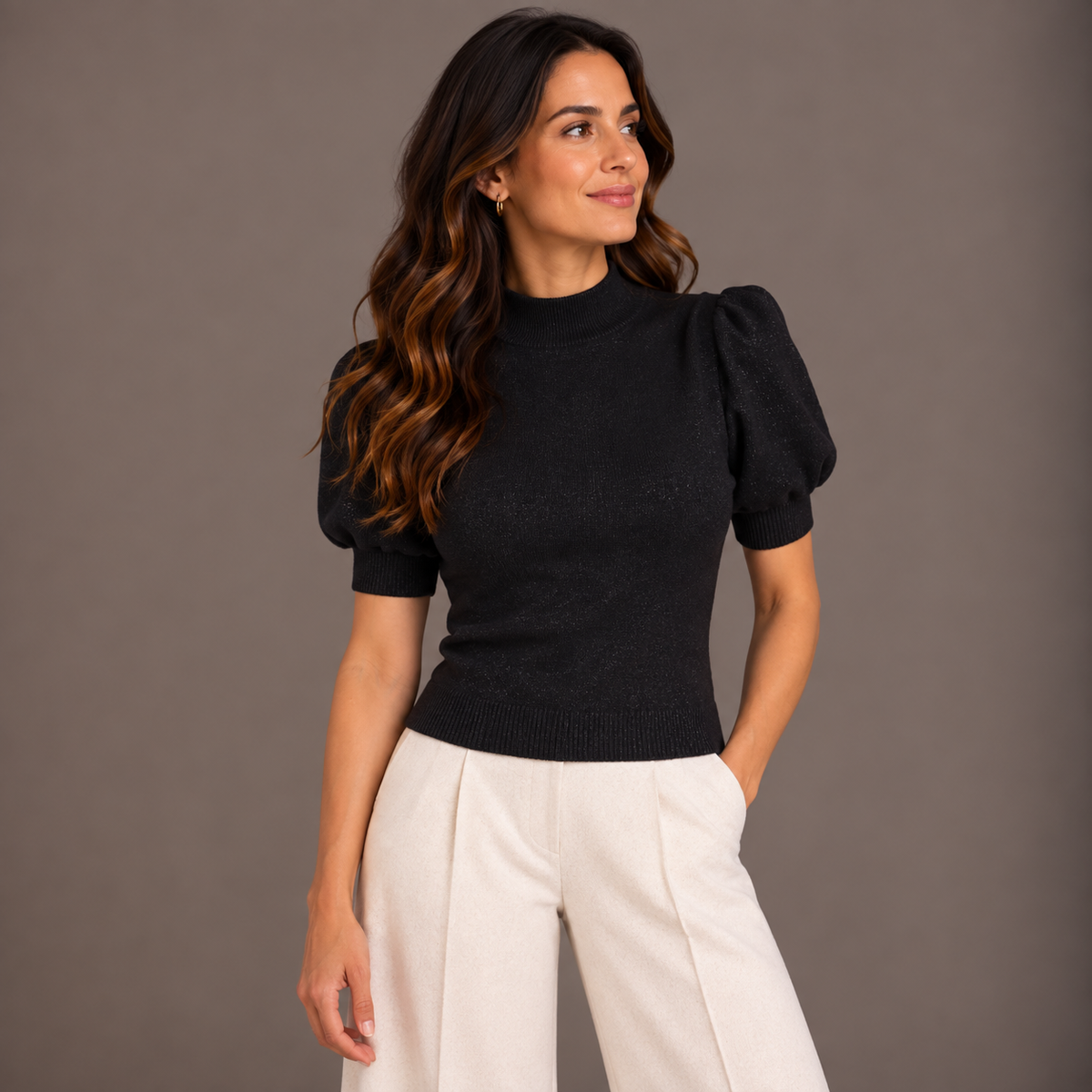 Metallic Top – Black, Silver & Gold