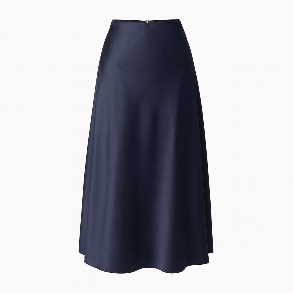 Satin midi skirt