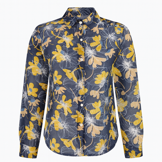 Printed viscose long sleeves shirt