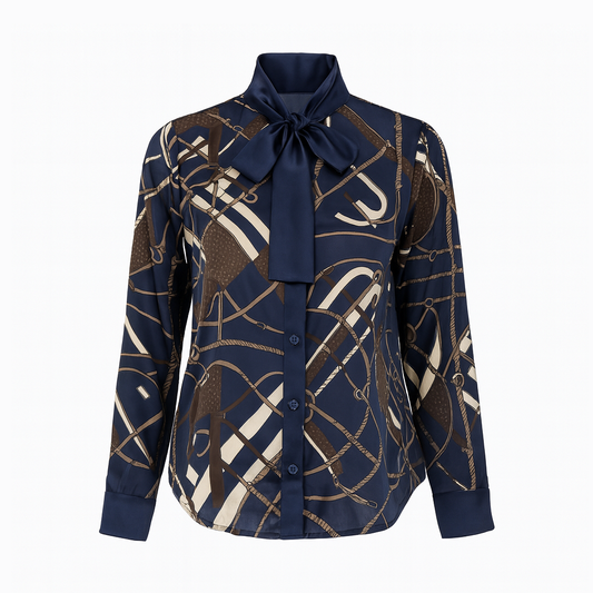Printed shirt with bow