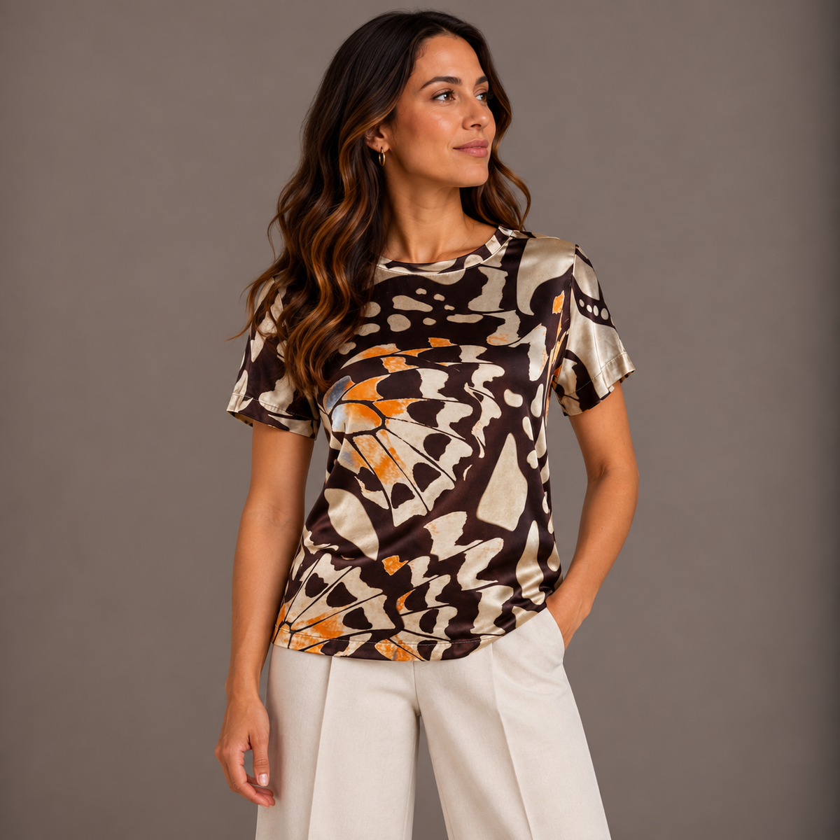 Navy Printed Shirt for Women