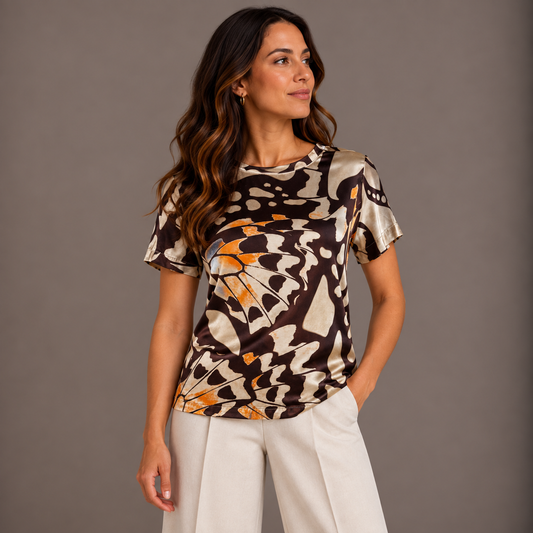 Navy Printed Shirt for Women