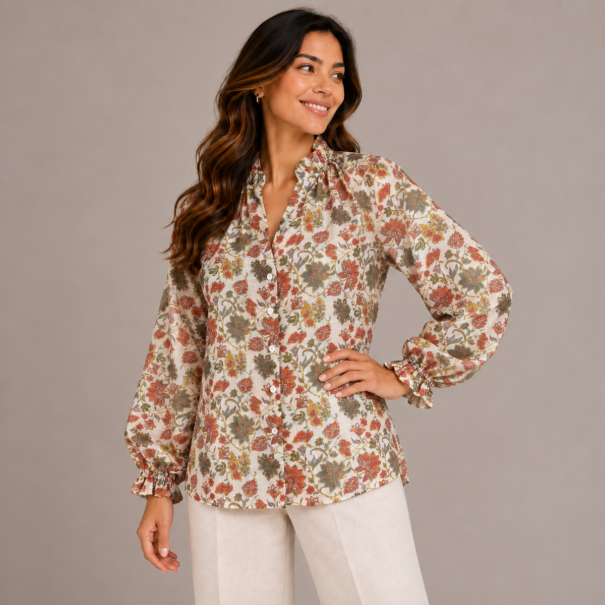Off-white printed shirt for women – Atelierose Winter 2027