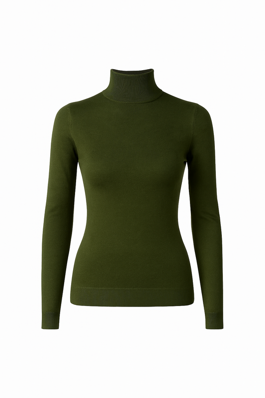 High neck basic sweater