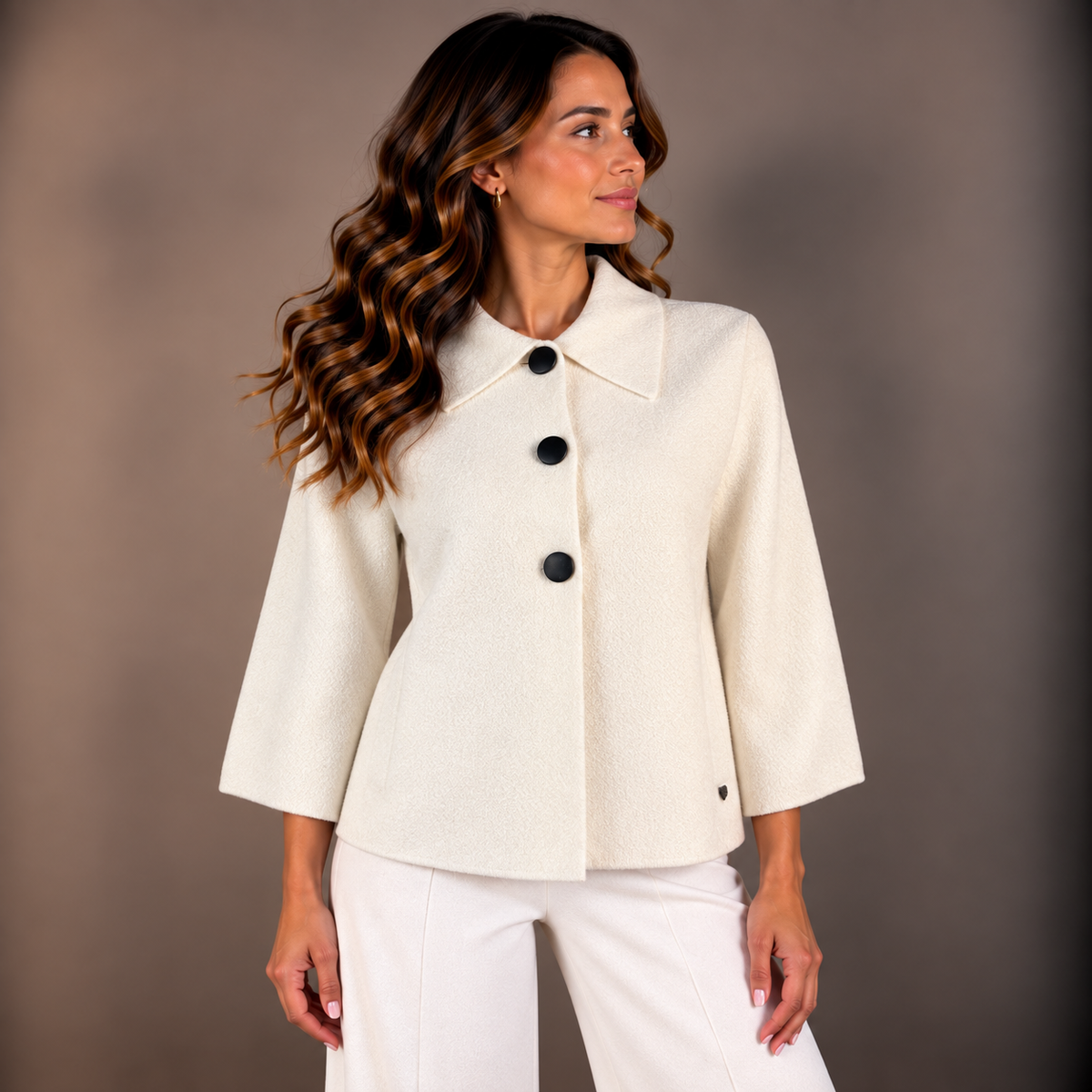 Open-Knit Collared Sweater – Winter Colors – alternate view 4