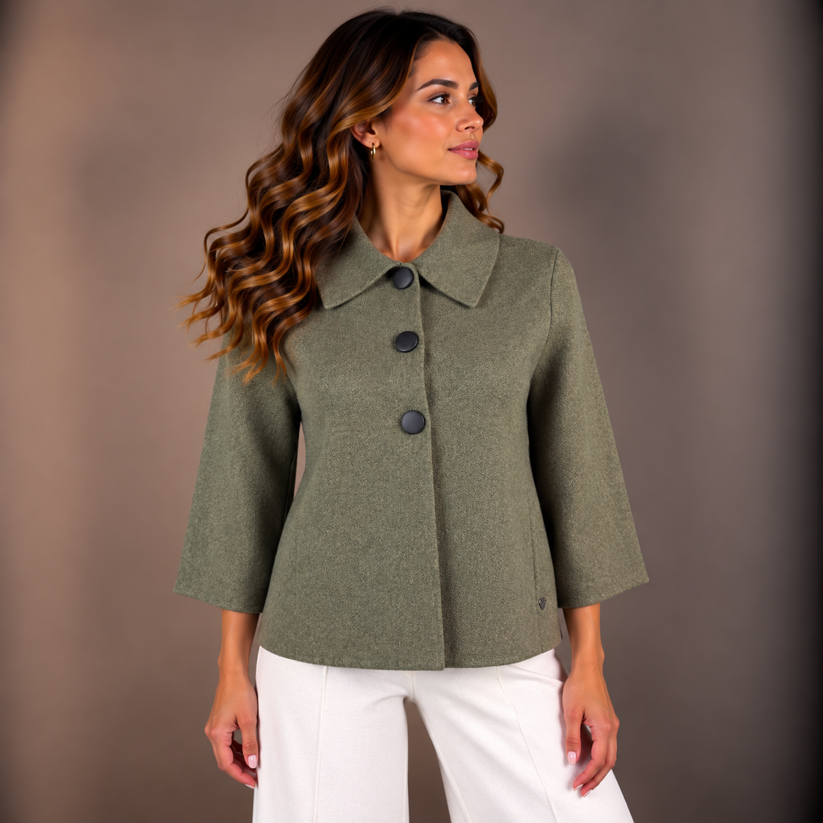 Open-Knit Collared Sweater – Winter Colors – alternate view 5