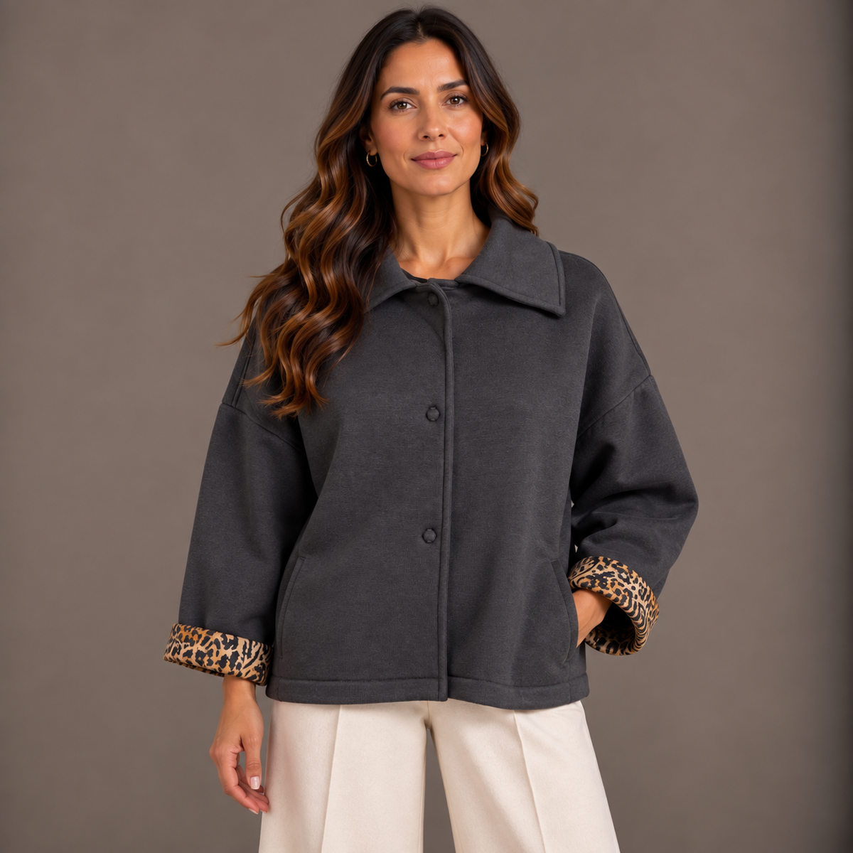 Oversized Jacket – Bordeaux & Black