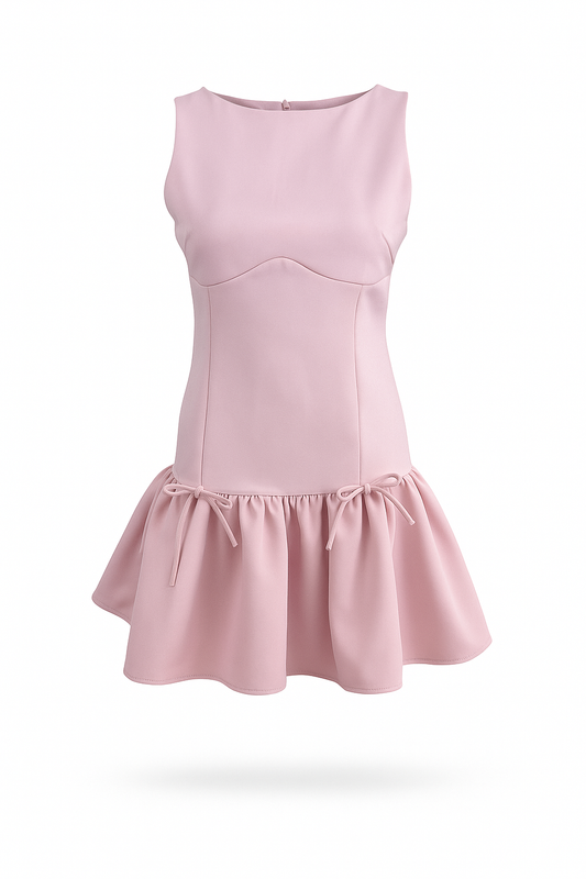 Sleeveless dress with bow details