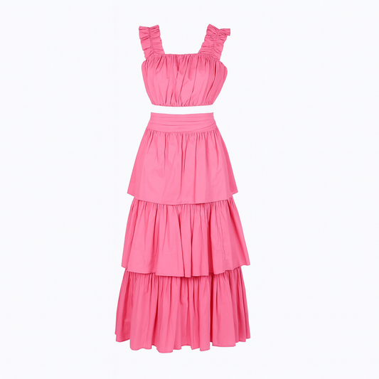 Fushia ruffled set  size large