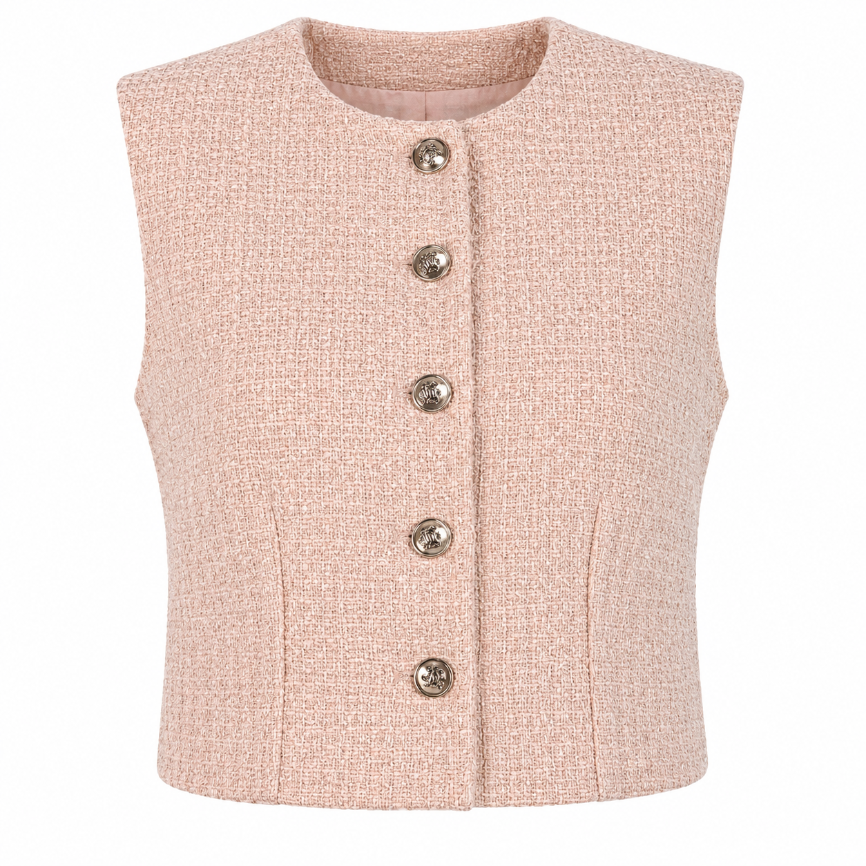 Cropped waistcoat with silver buttons 