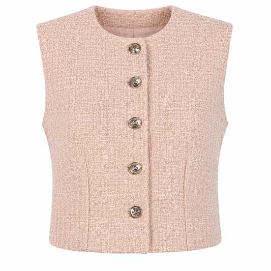 Cropped waistcoat with silver buttons 