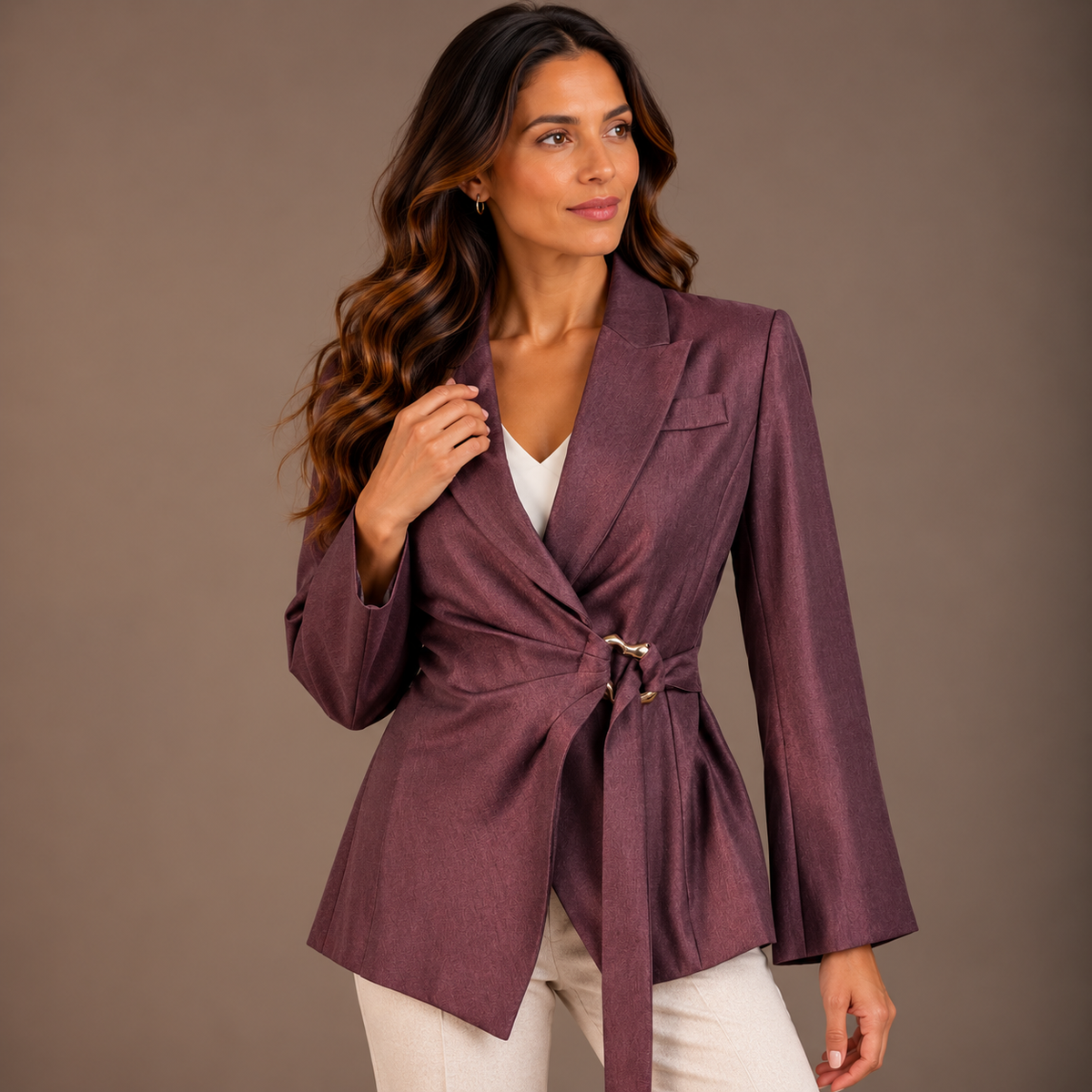 Purple Blazer with Buckle