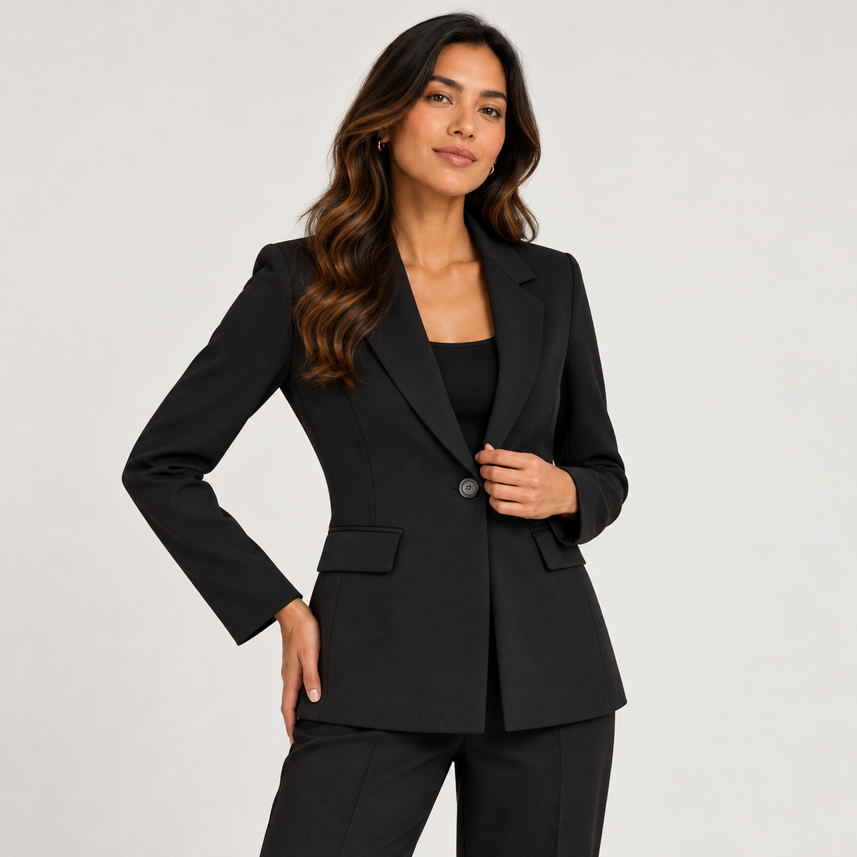 Regular fit black blazer 