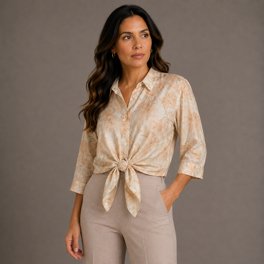 Floral printed shirt - pastel colors 