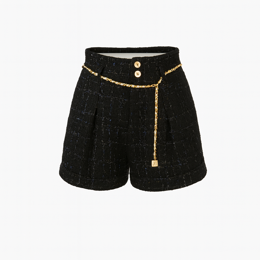 Short with gold belt