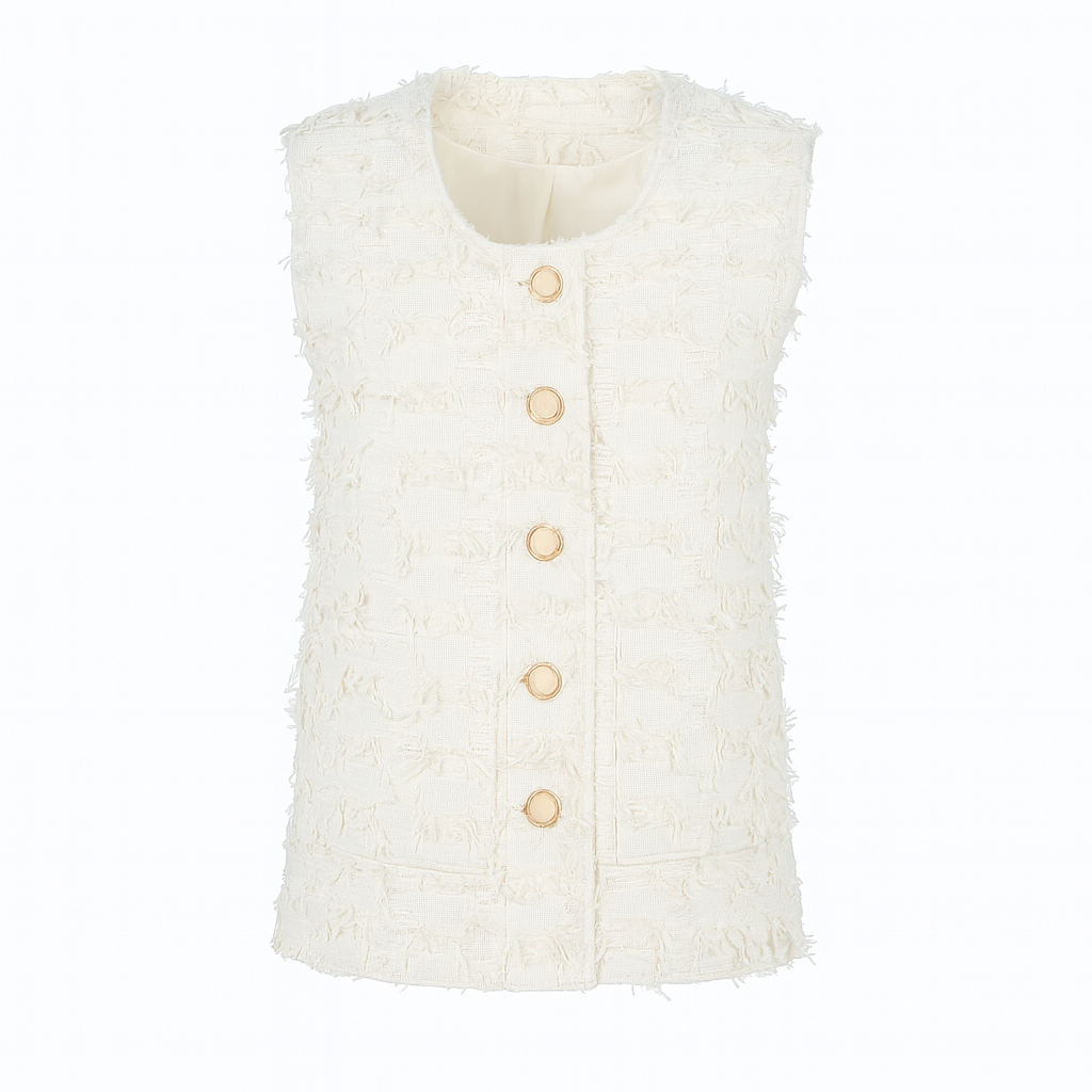 Beige sleeveless vest