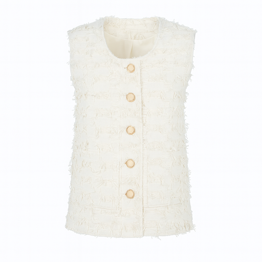 Beige sleeveless vest