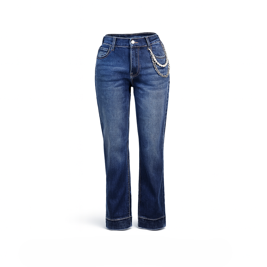 Mom fit jeans with silver chain CHANCE ITALIA