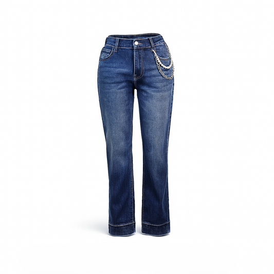 Mom fit jeans with silver chain CHANCE ITALIA