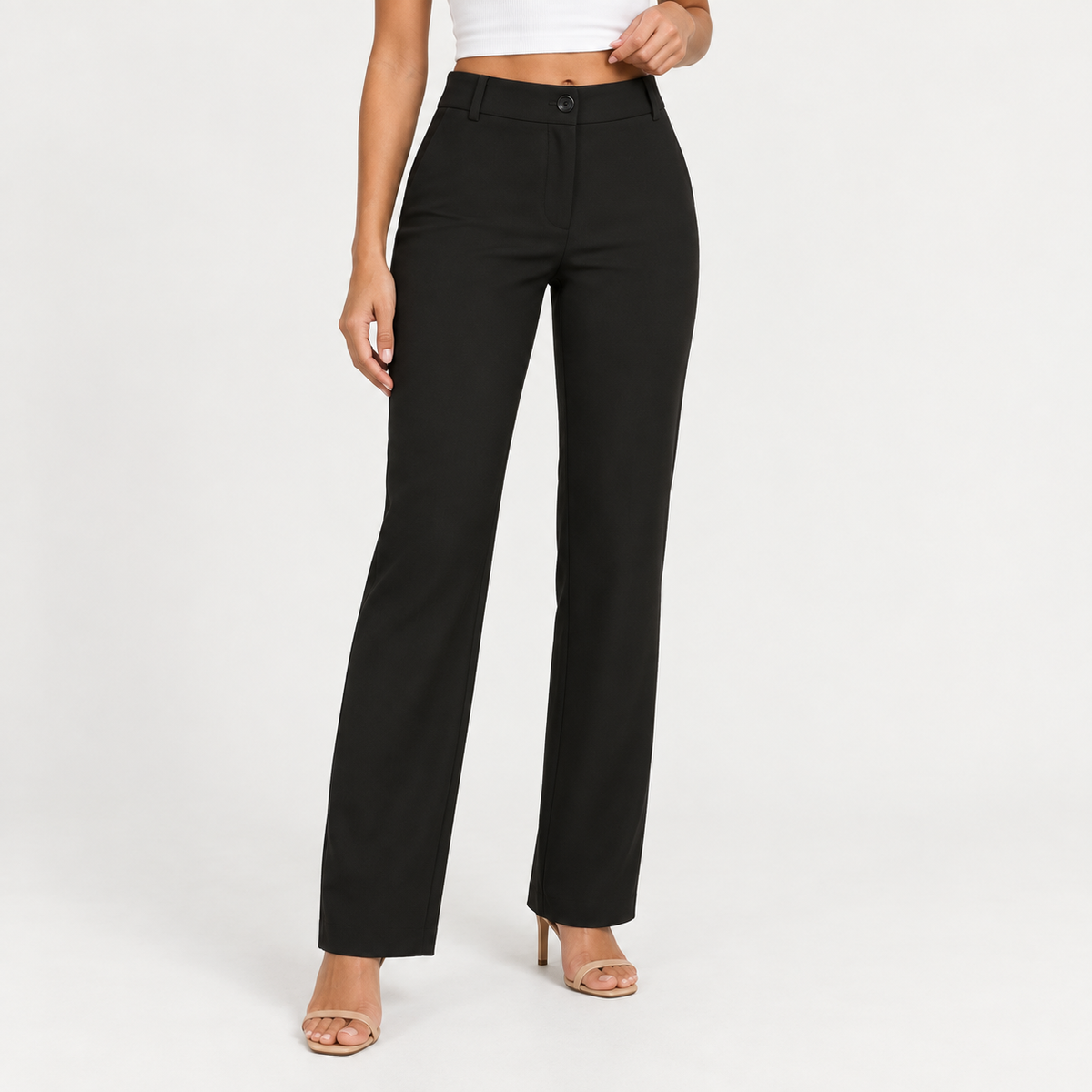 Straight cut black trousers 