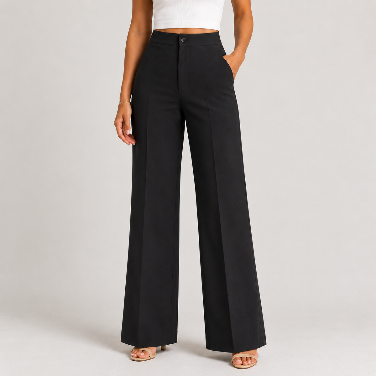 Straight-Leg Black Pants 