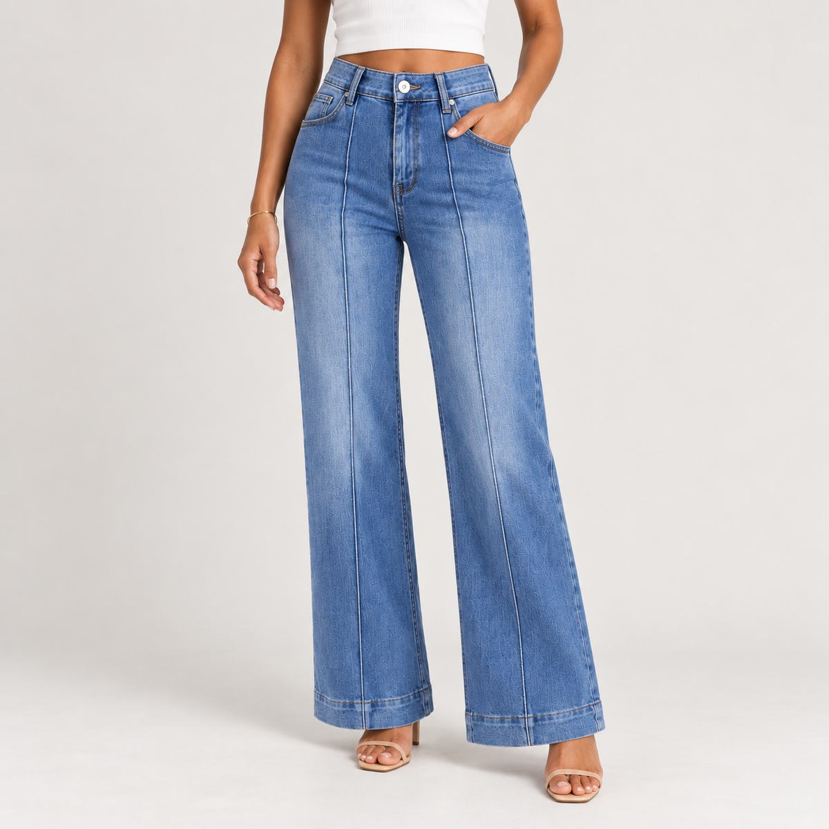 Straight-Leg Light Blue Jeans 
