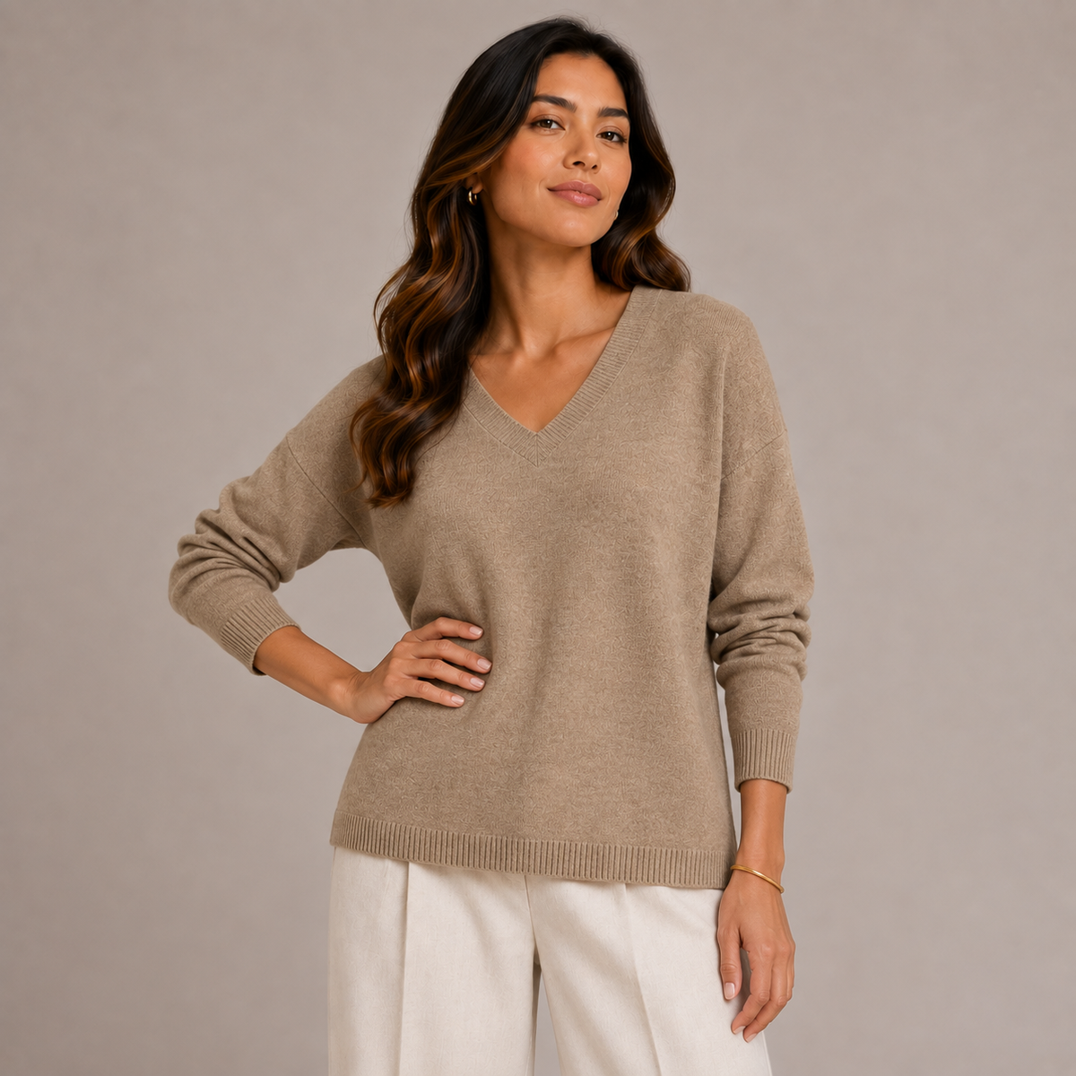 V-Neck Plain Knit – alternate view 3
