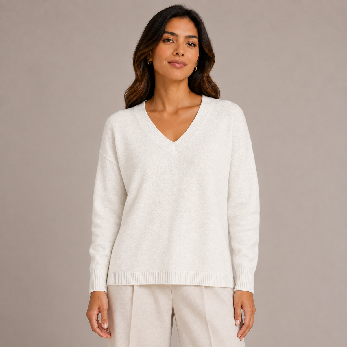 Vneck plain knit 