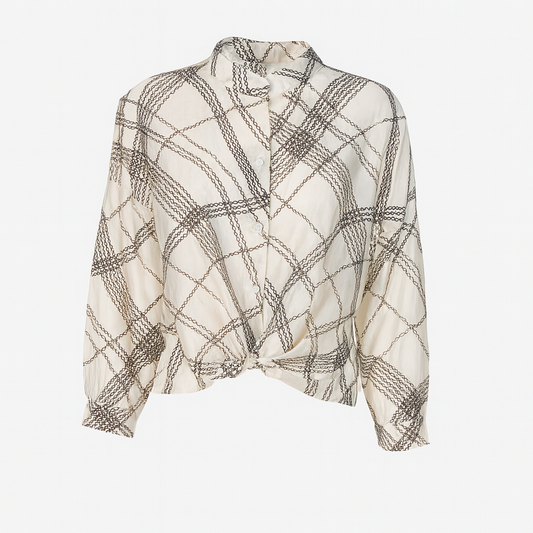 Beige shirt with brown details