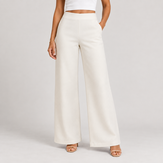 Wide-Leg Trousers with Elastic Waistband 