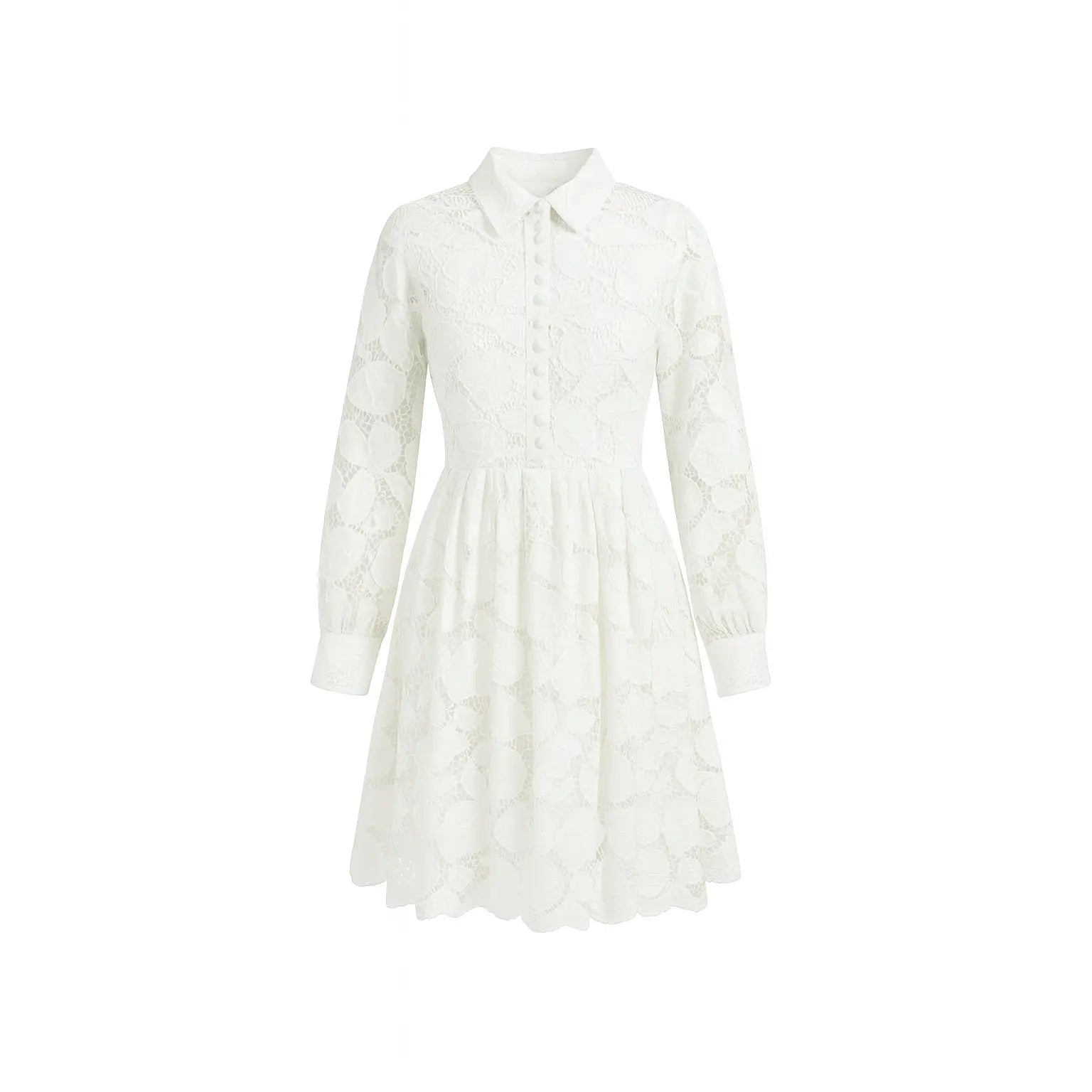 Elegant White Lace Mini Dress – ATELIEROSE