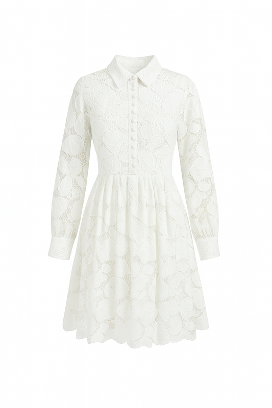Elegant White Lace Mini Dress