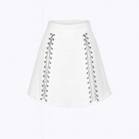 Skirt with rhinestones  color white