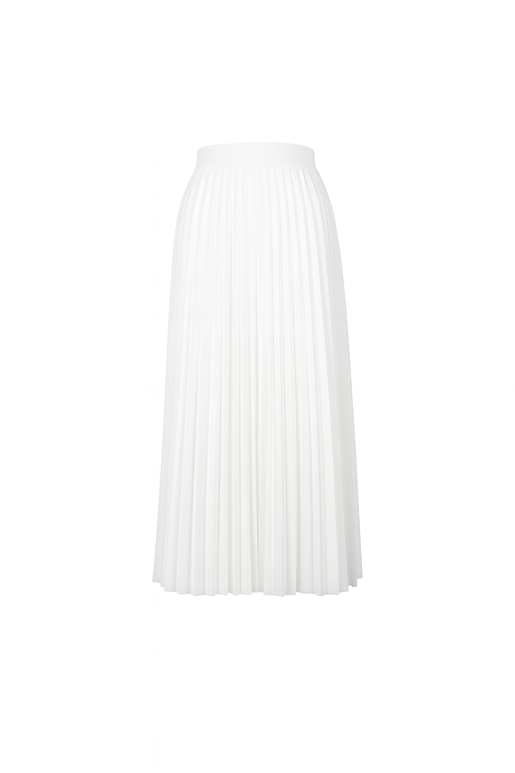 White pleated long skirt