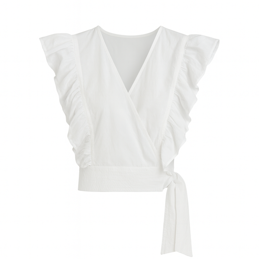Crop top white with bow