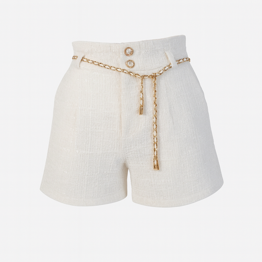 Short with gold belt