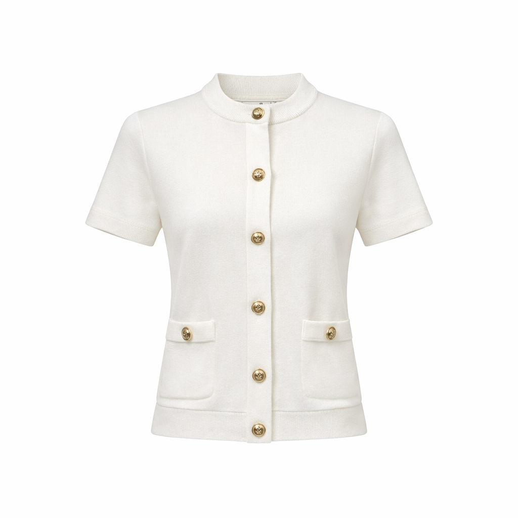 Short sleeves plain cardigan