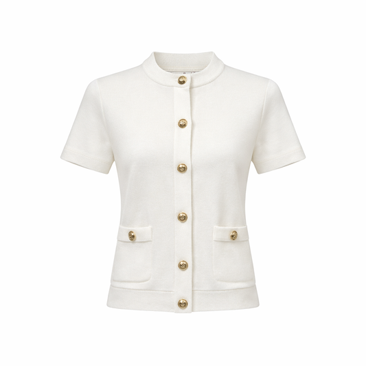 Short sleeves plain cardigan