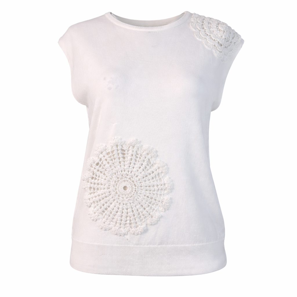Top with crochet flowers LARA