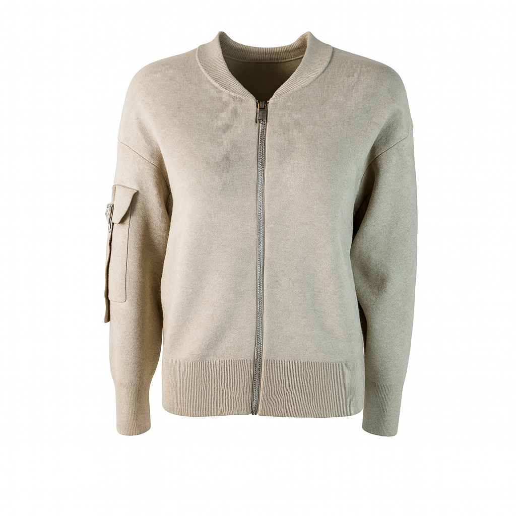 Open knit zip cardigan