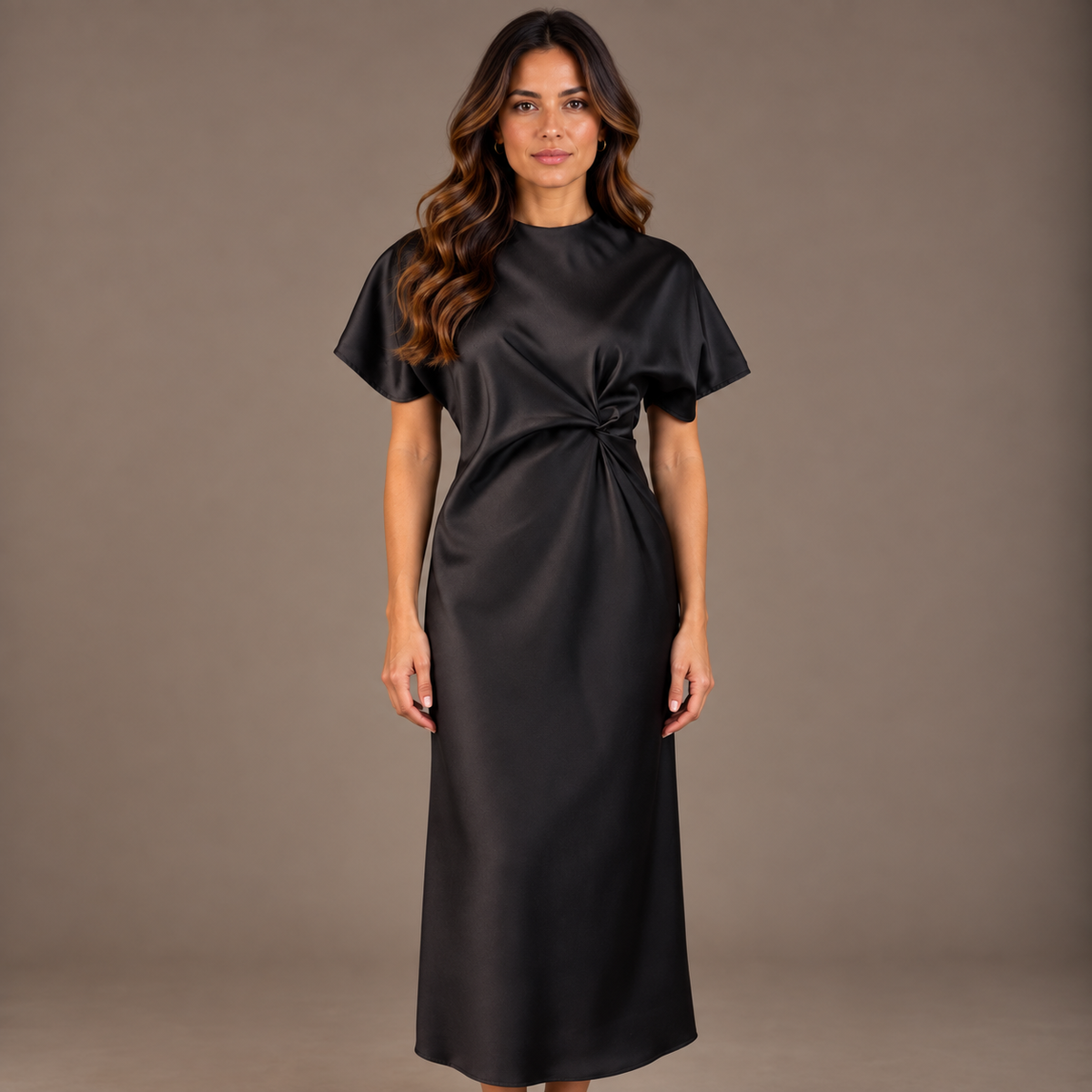 Women's Maxi Dress – Plum, Black, Brown & Olive 