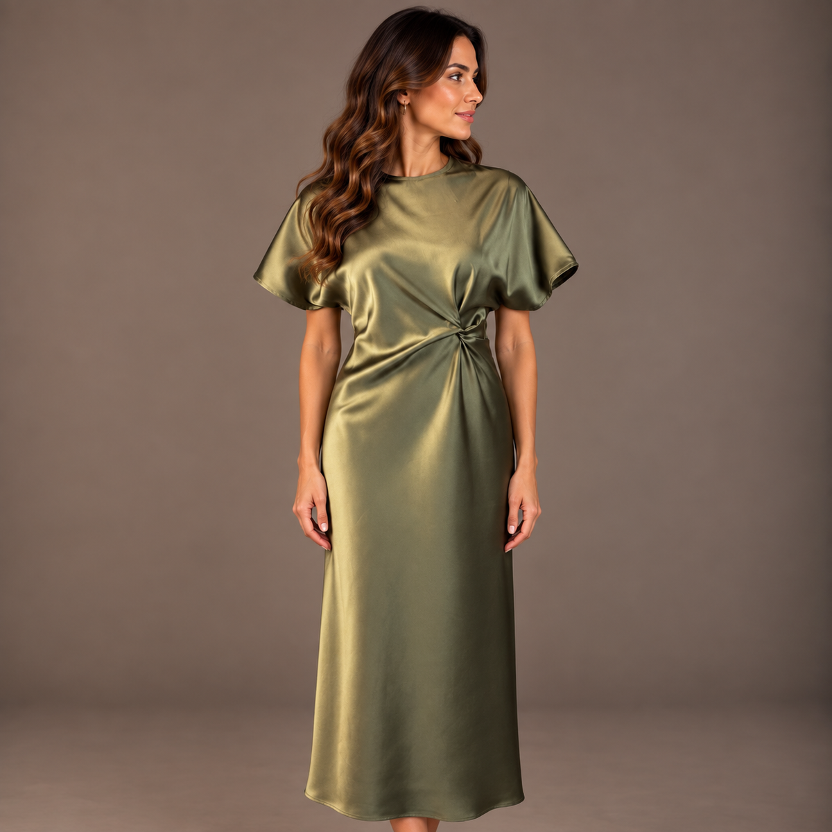 Women's Maxi Dress – Plum, Black, Brown & Olive 