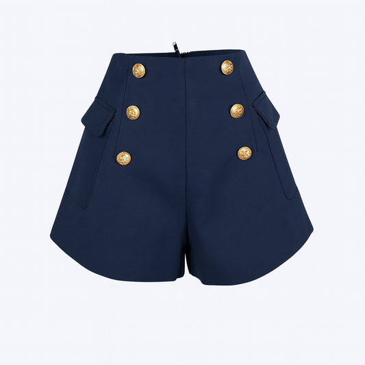 High waist short with gold buttons
