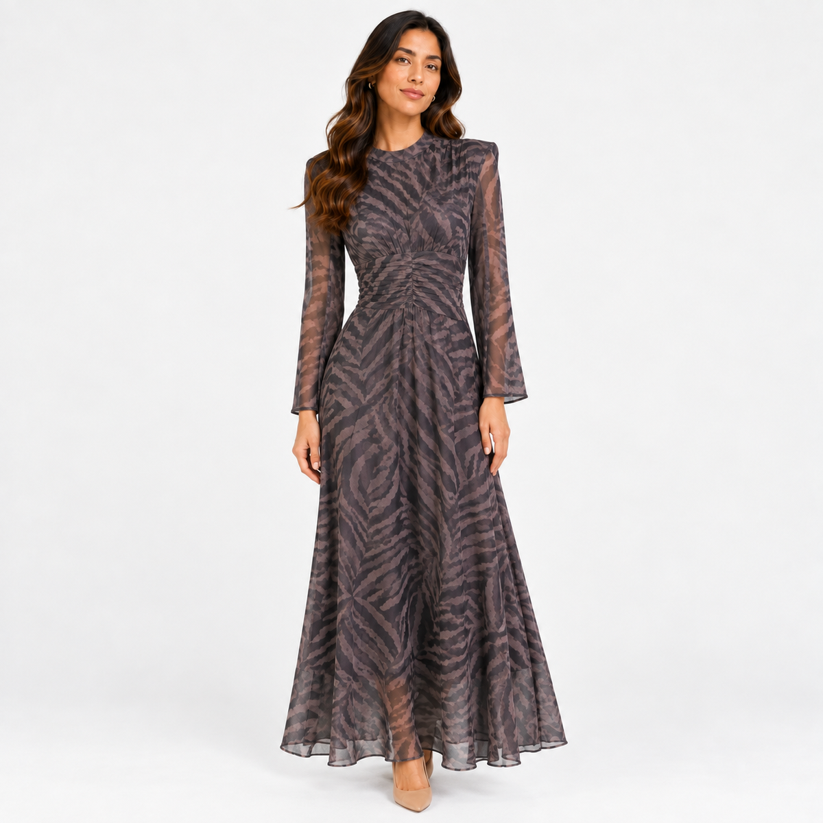 Women's Skirt & Top Set – Black & Brown 