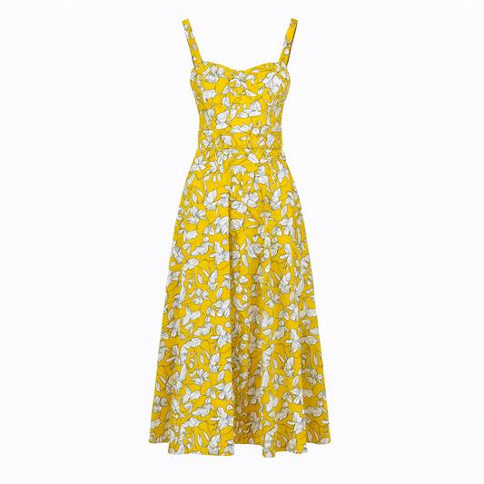 Floral print mustard color set